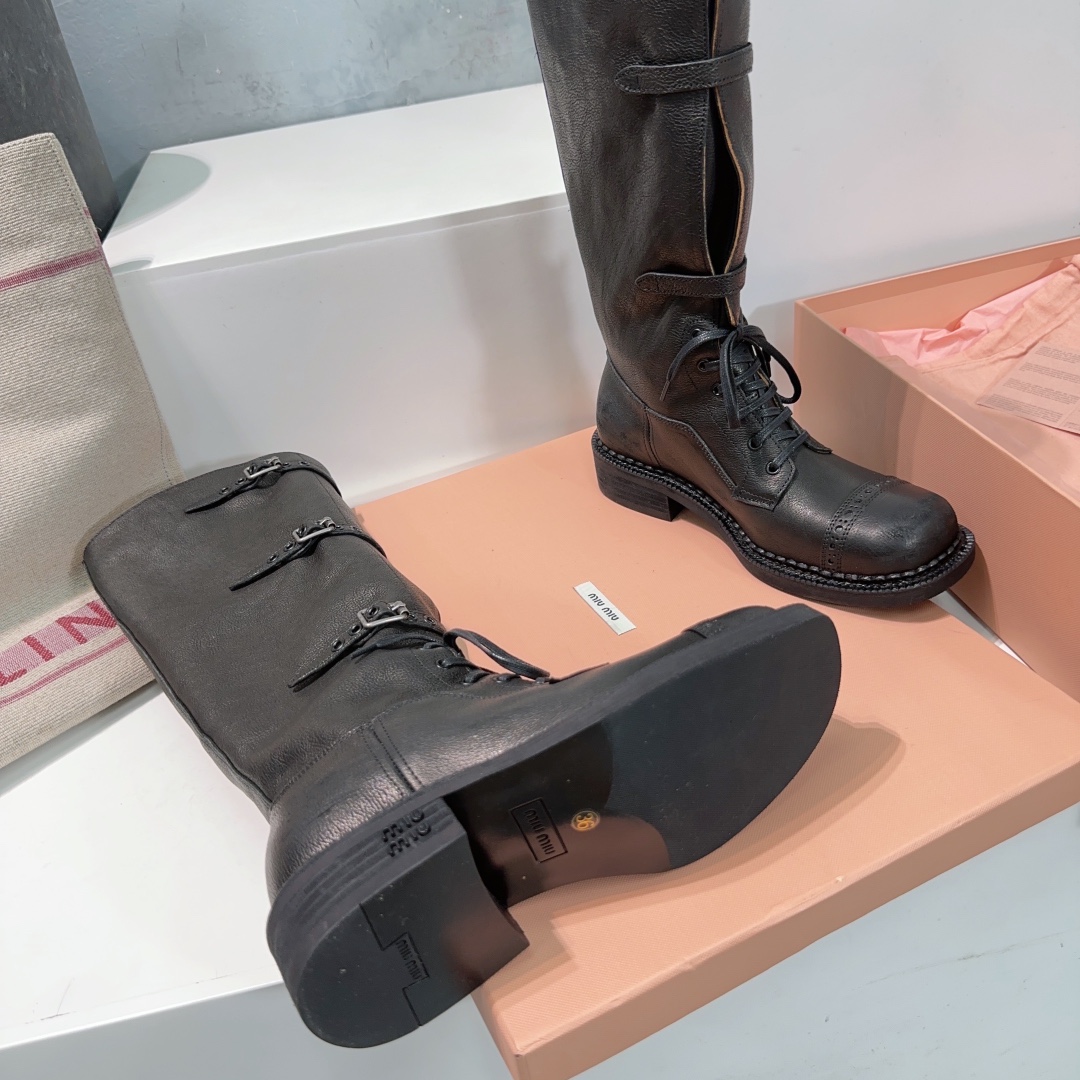 Miu Miu Boots Real Leather M-l-s