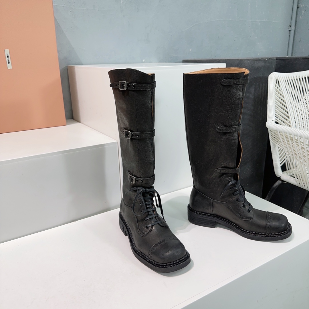 Miu Miu Boots Real Leather M-l-s
