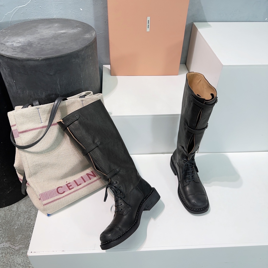 Miu Miu Boots Real Leather M-l-s