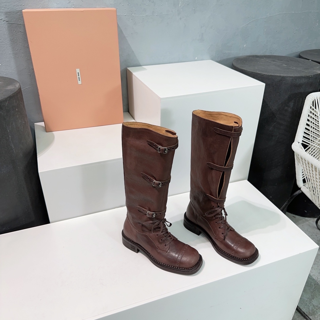 Miu Miu Boots Real Leather M-l-s