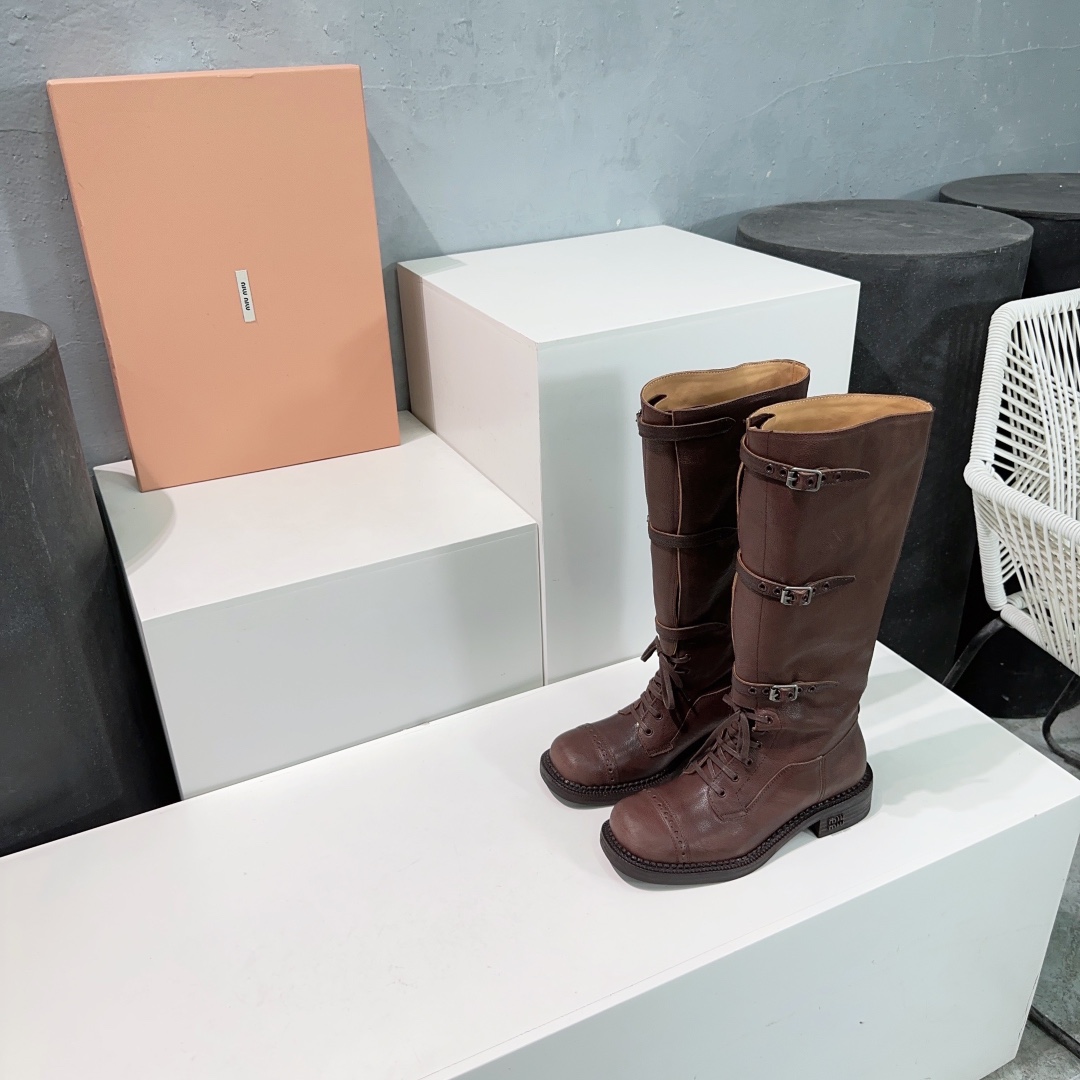Miu Miu Boots Real Leather M-l-s