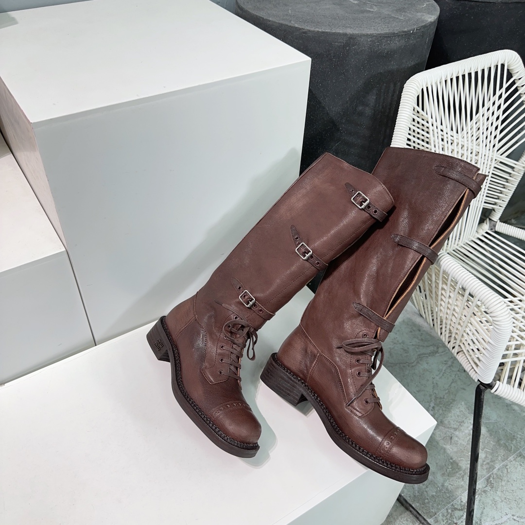 Miu Miu Boots Real Leather M-l-s