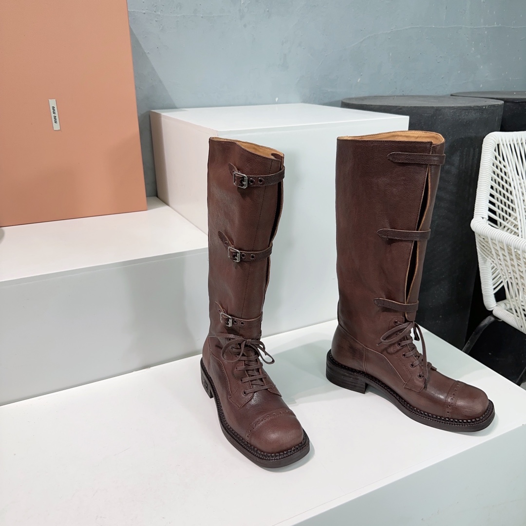 Miu Miu Boots Real Leather M-l-s