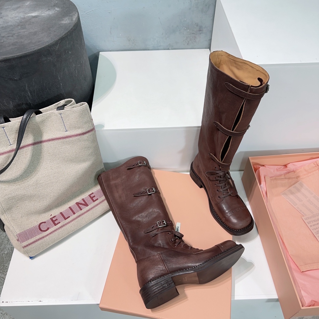 Miu Miu Boots Real Leather M-l-s