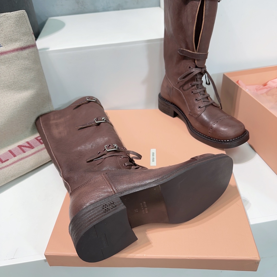 Miu Miu Boots Real Leather M-l-s