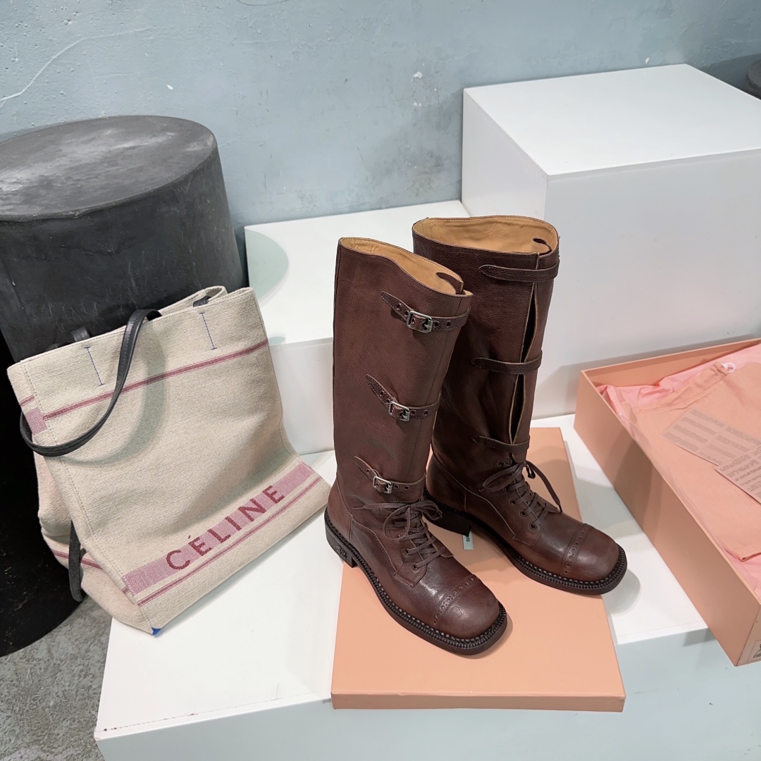 Miu Miu Boots Real Leather M-l-s