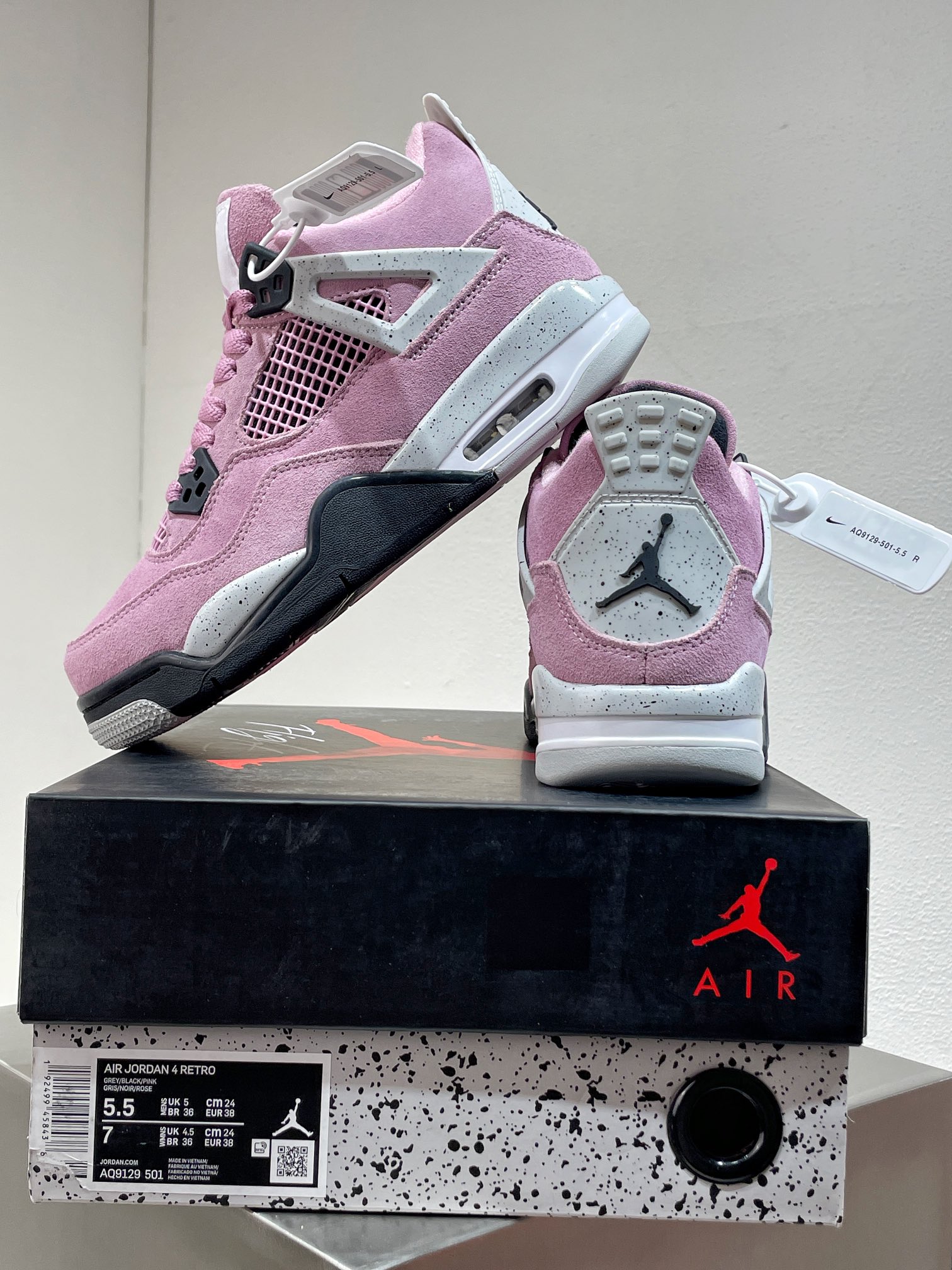 Jordan Nike Male Leather Shoes Pink M-s