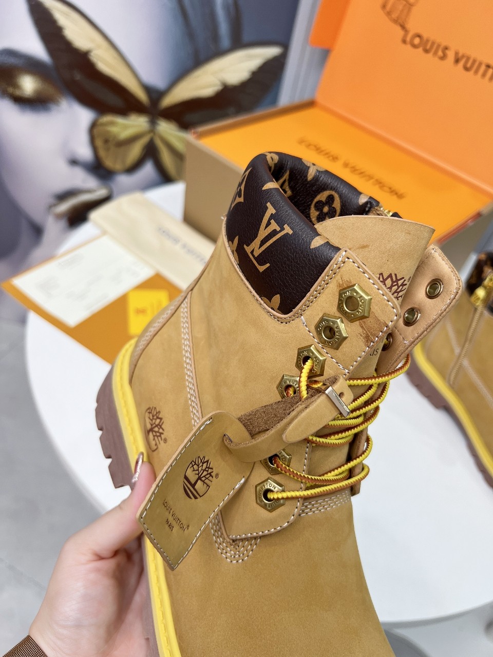 Louis Vuitton Timberland Male Boots Cow Leather Waterproof M-l-s