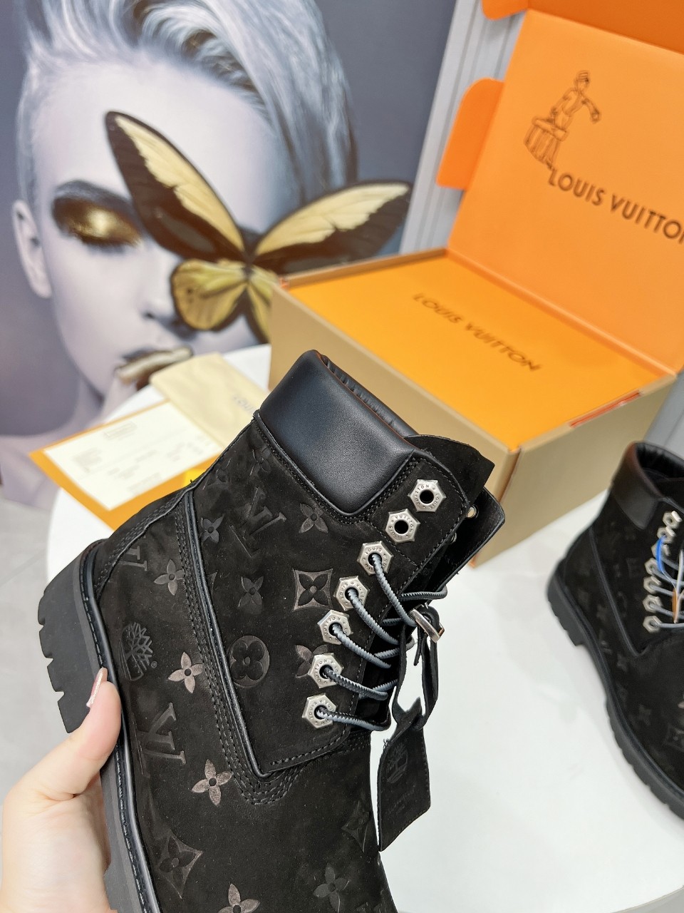 Louis Vuitton Timberland Male Boots Cow Leather Waterproof M-l-s