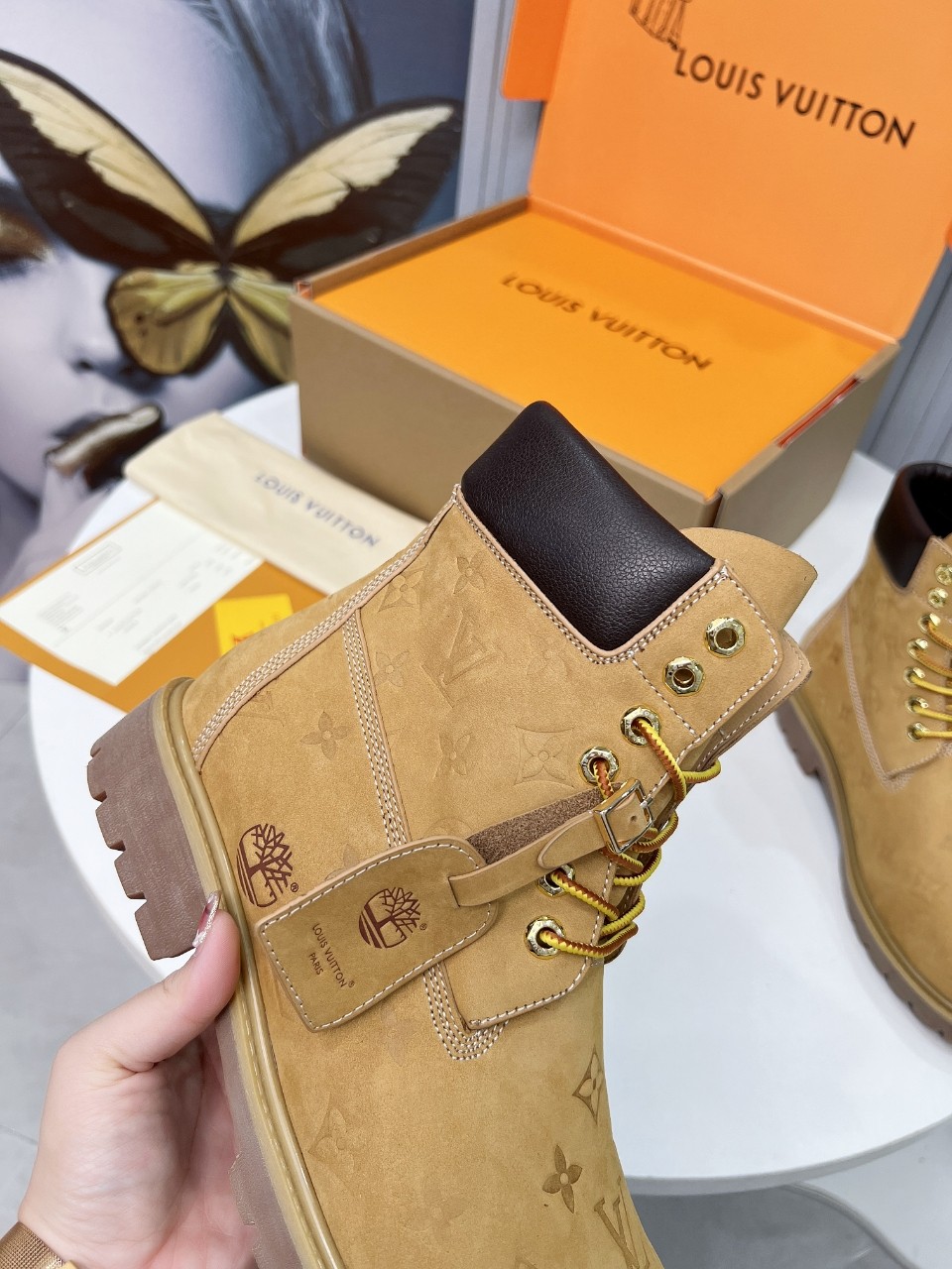 Louis Vuitton Timberland Male Boots Cow Leather Waterproof M-l-s