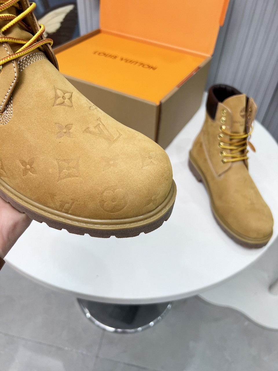 Louis Vuitton Timberland Male Boots Cow Leather Waterproof M-l-s