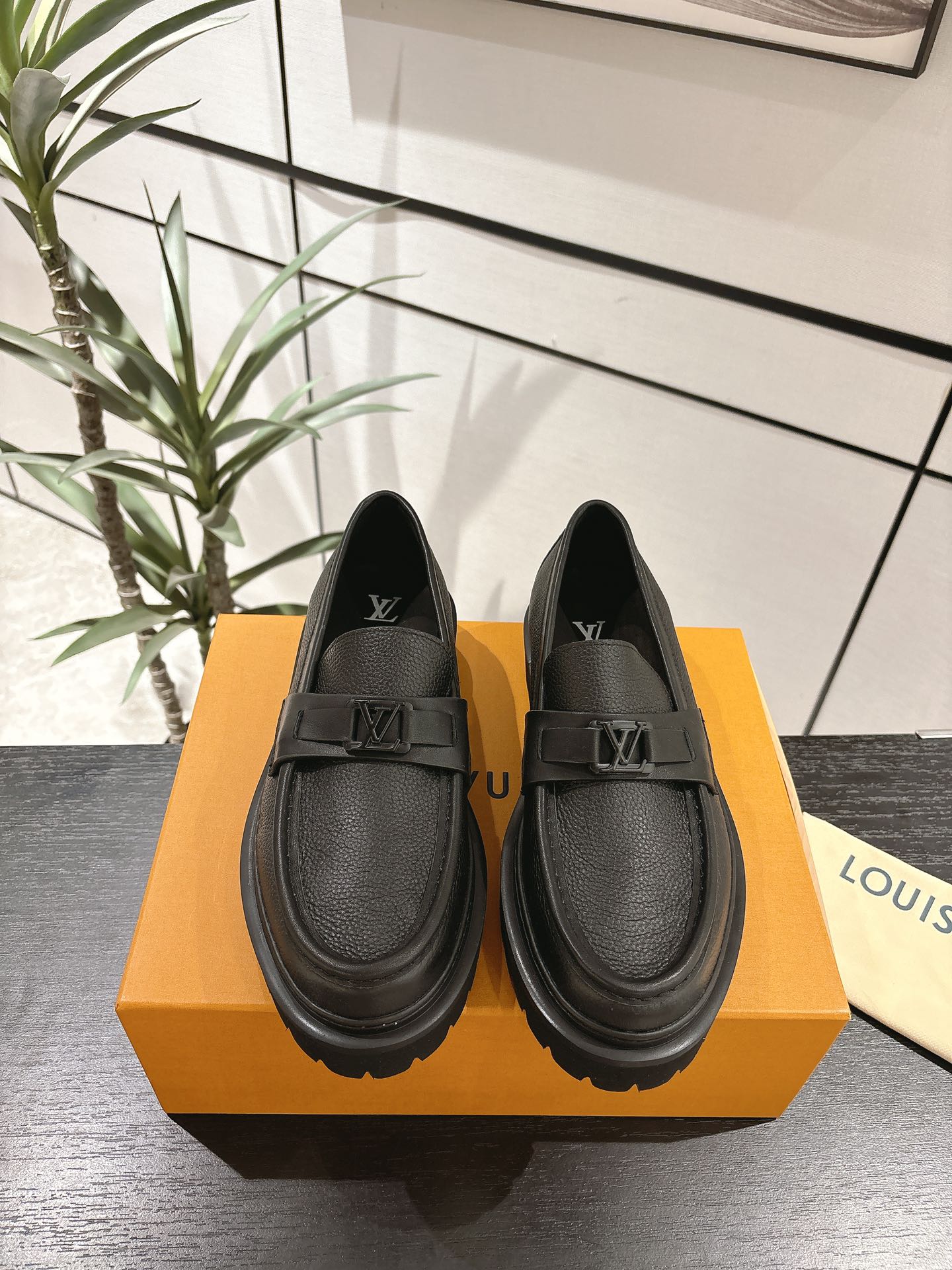 Louis Vuitton Male Loafers Cow Leather M-l-s