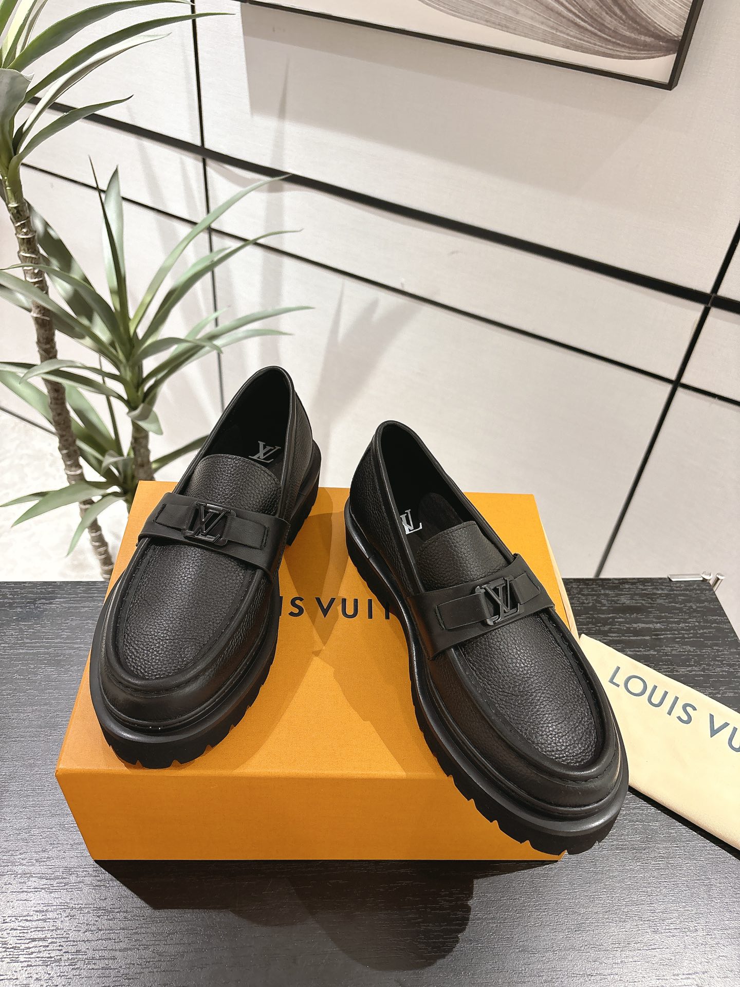 Louis Vuitton Male Loafers Cow Leather M-l-s