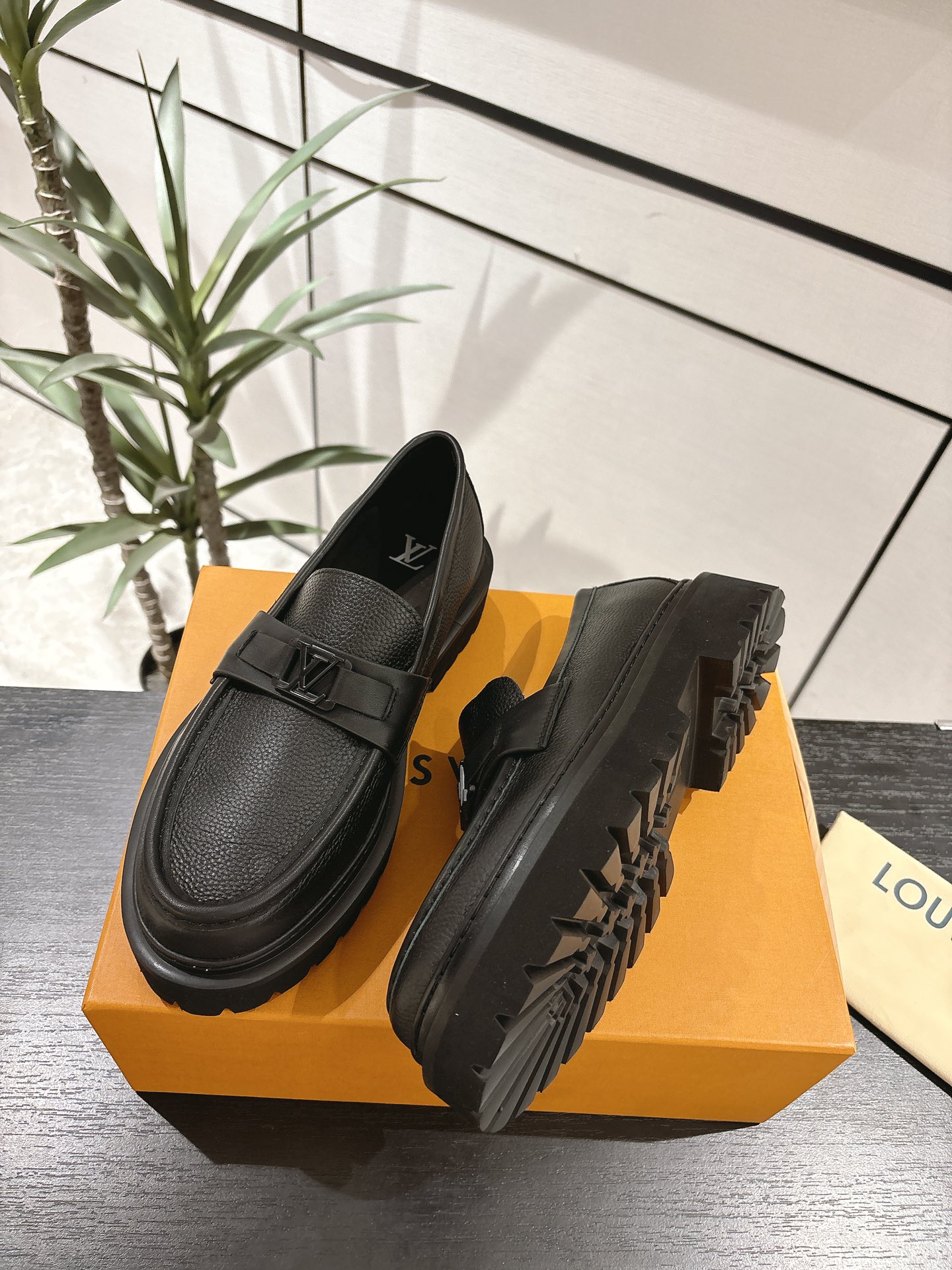 Louis Vuitton Male Loafers Cow Leather M-l-s