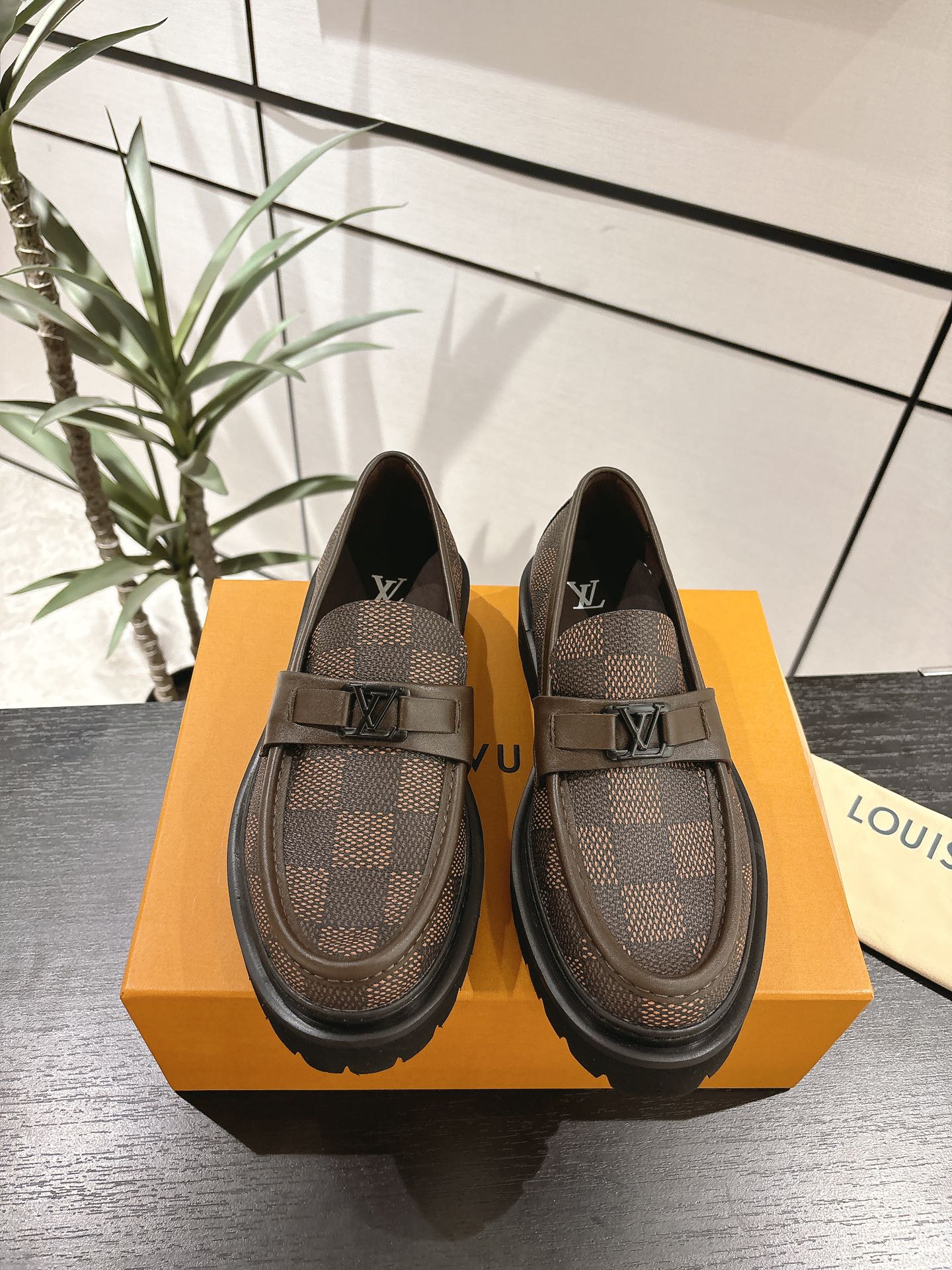 Louis Vuitton Male Loafers Cow Leather M-l-s