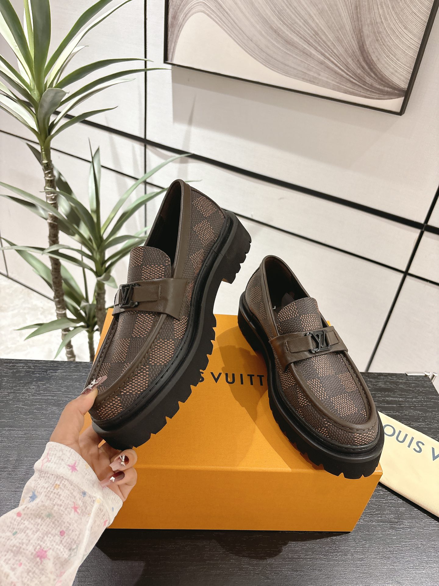 Louis Vuitton Male Loafers Cow Leather M-l-s