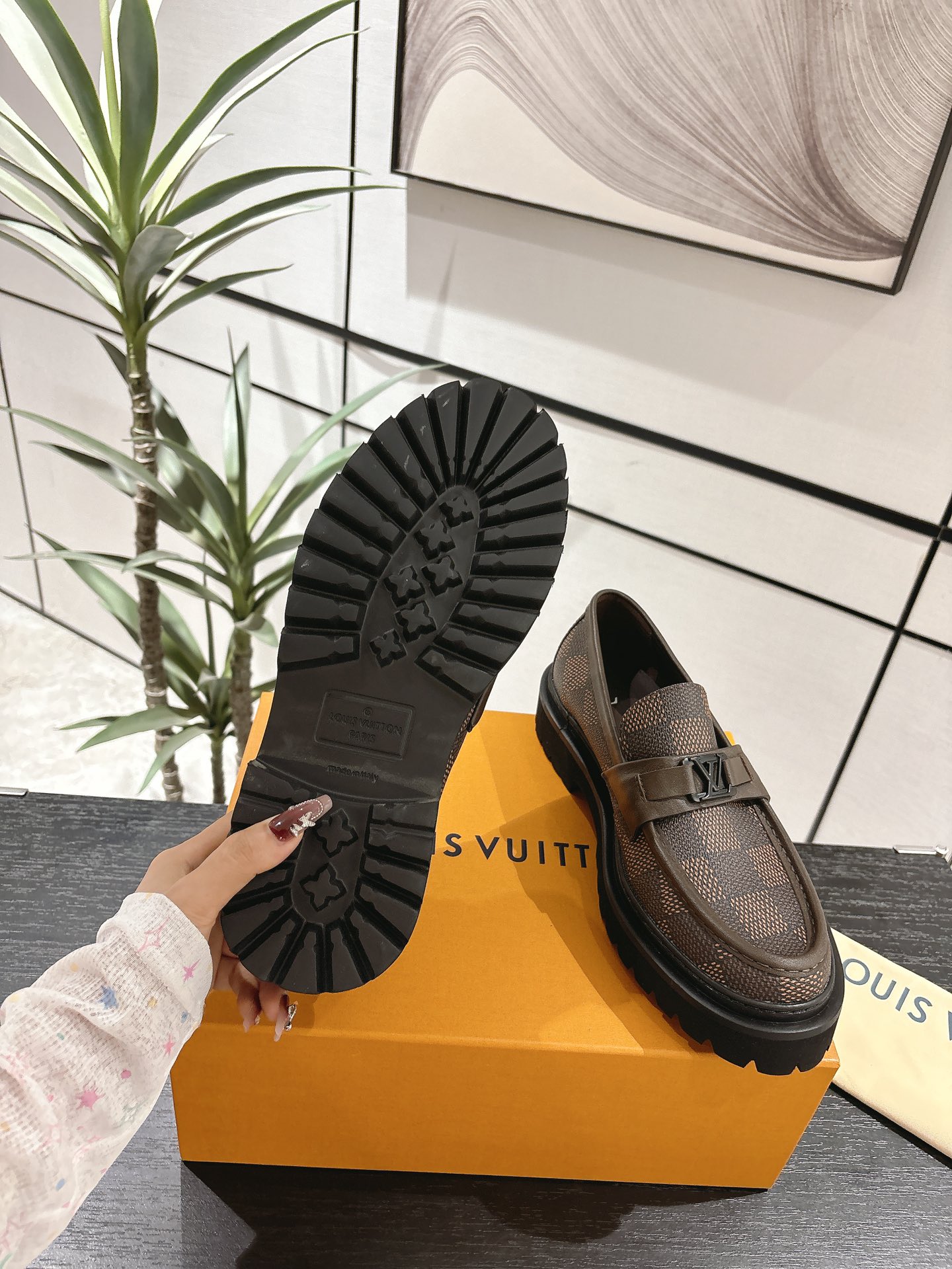 Louis Vuitton Male Loafers Cow Leather M-l-s