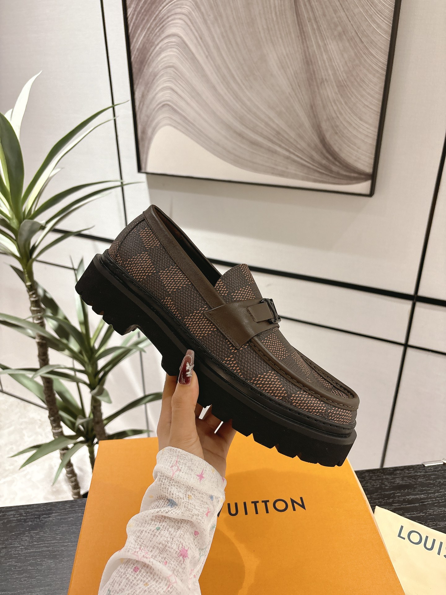 Louis Vuitton Male Loafers Cow Leather M-l-s