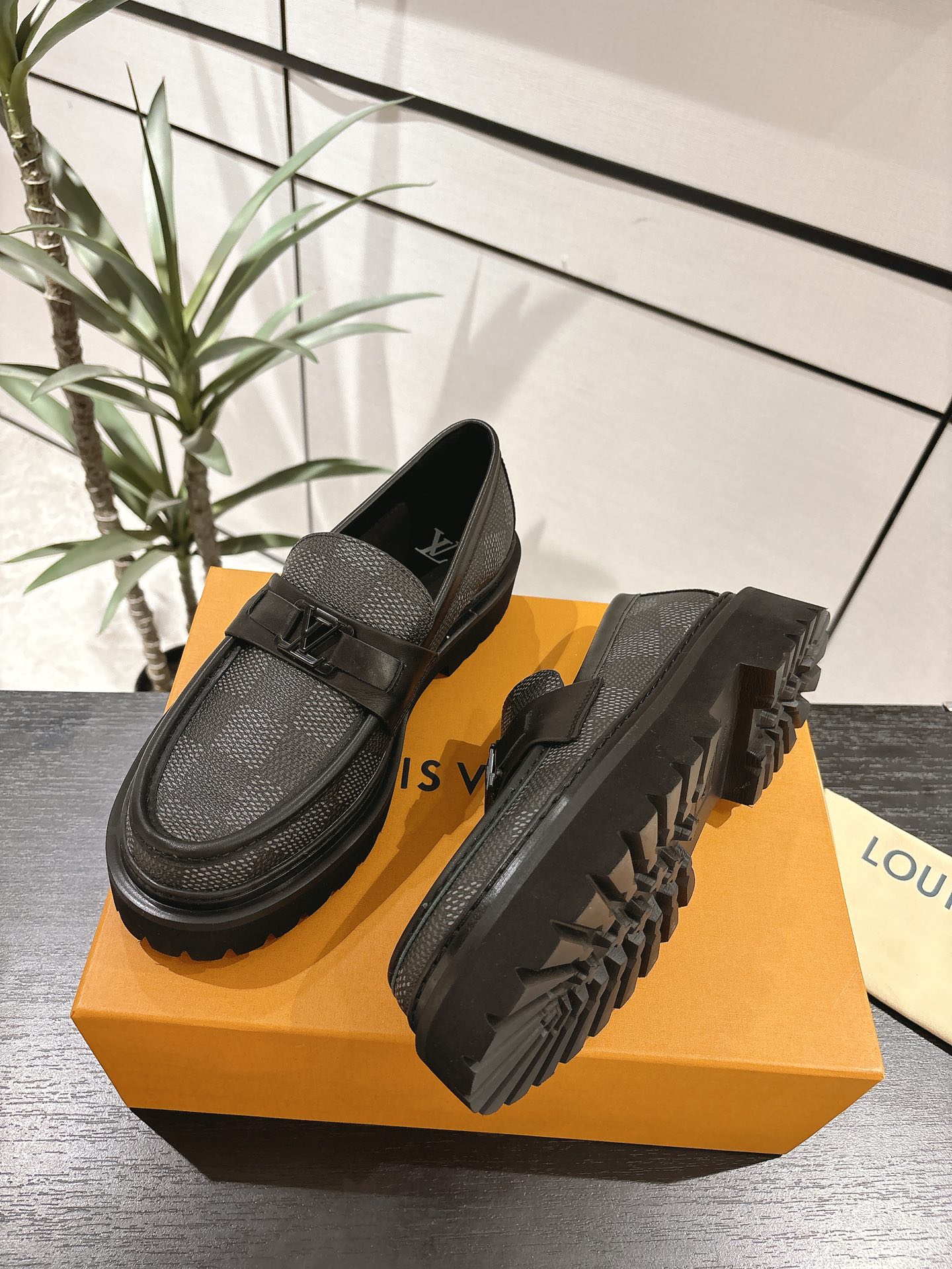 Louis Vuitton Male Loafers Cow Leather M-l-s