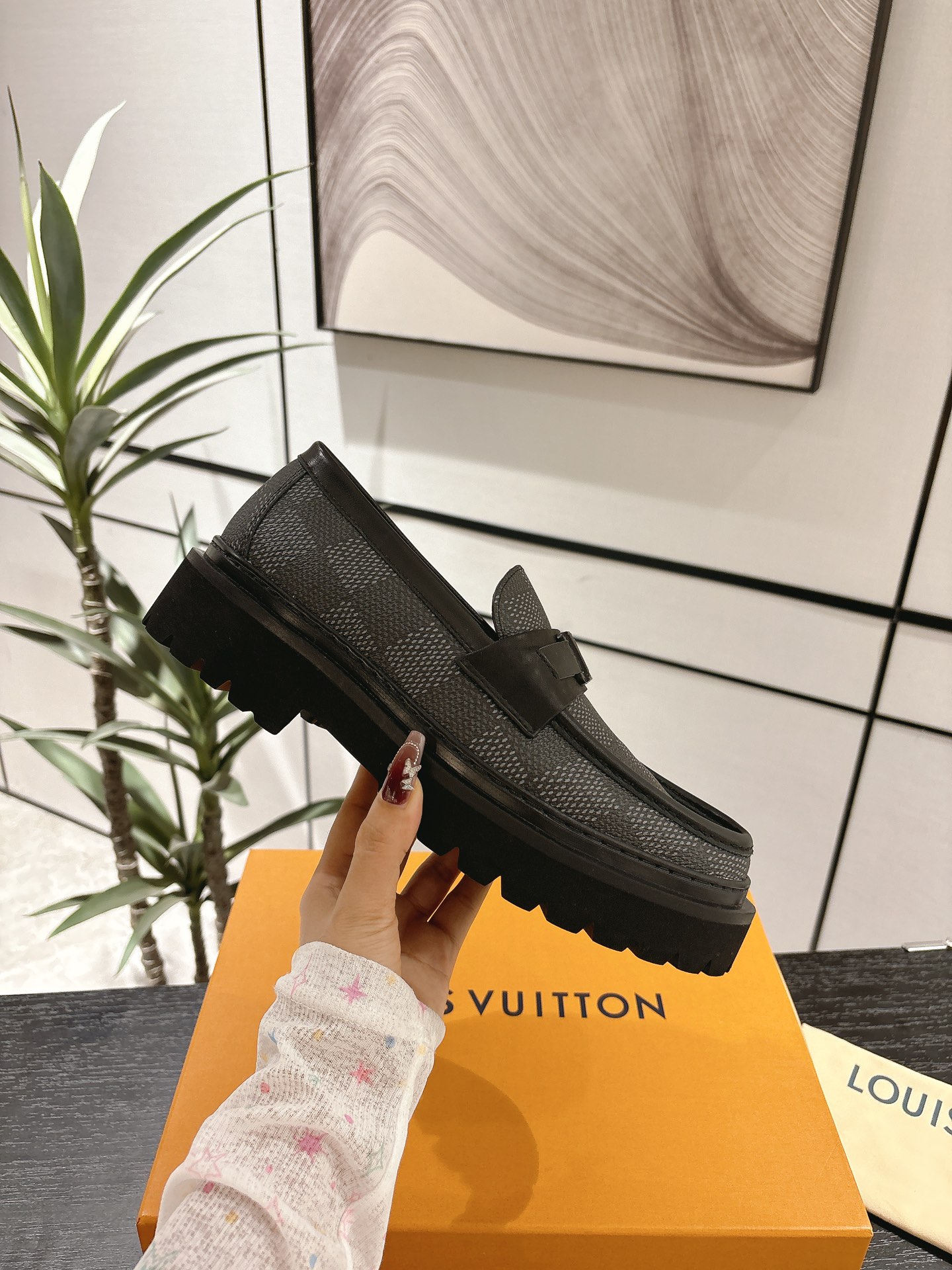 Louis Vuitton Male Loafers Cow Leather M-l-s
