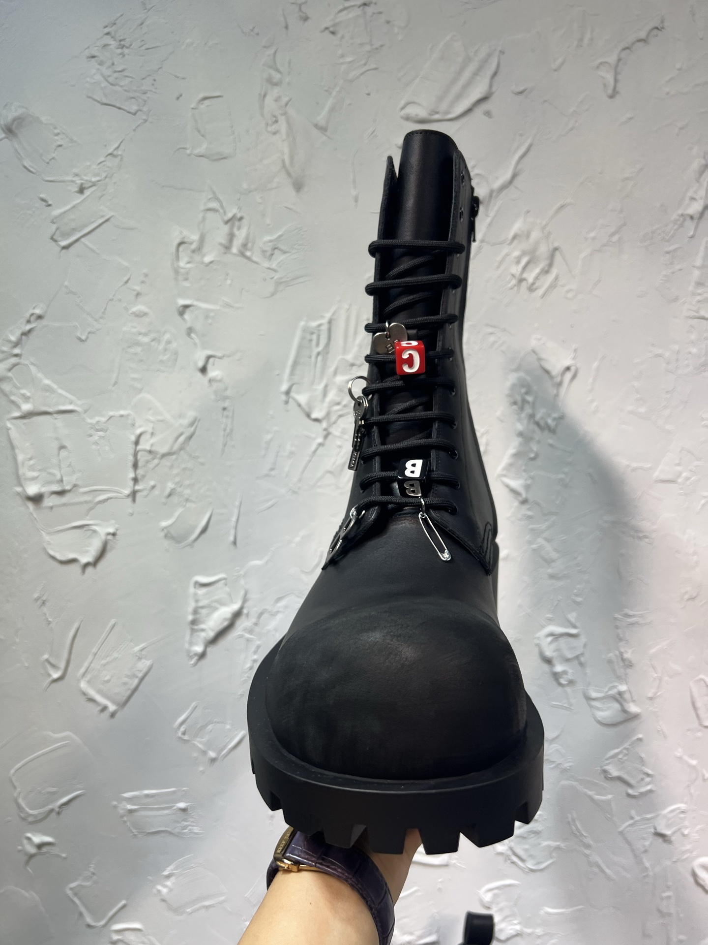 Balenciaga Male Boots Cow Leather Black M-l