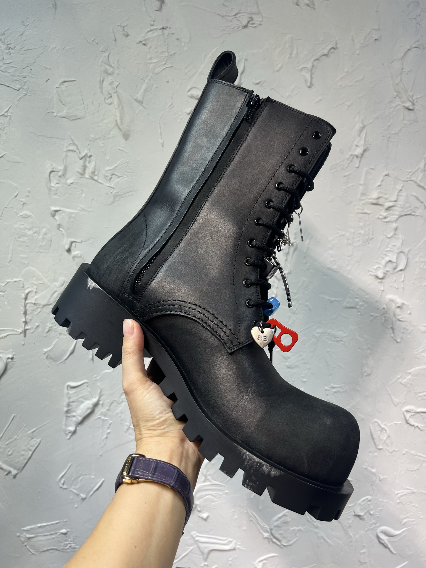 Balenciaga Male Boots Cow Leather Black M-l