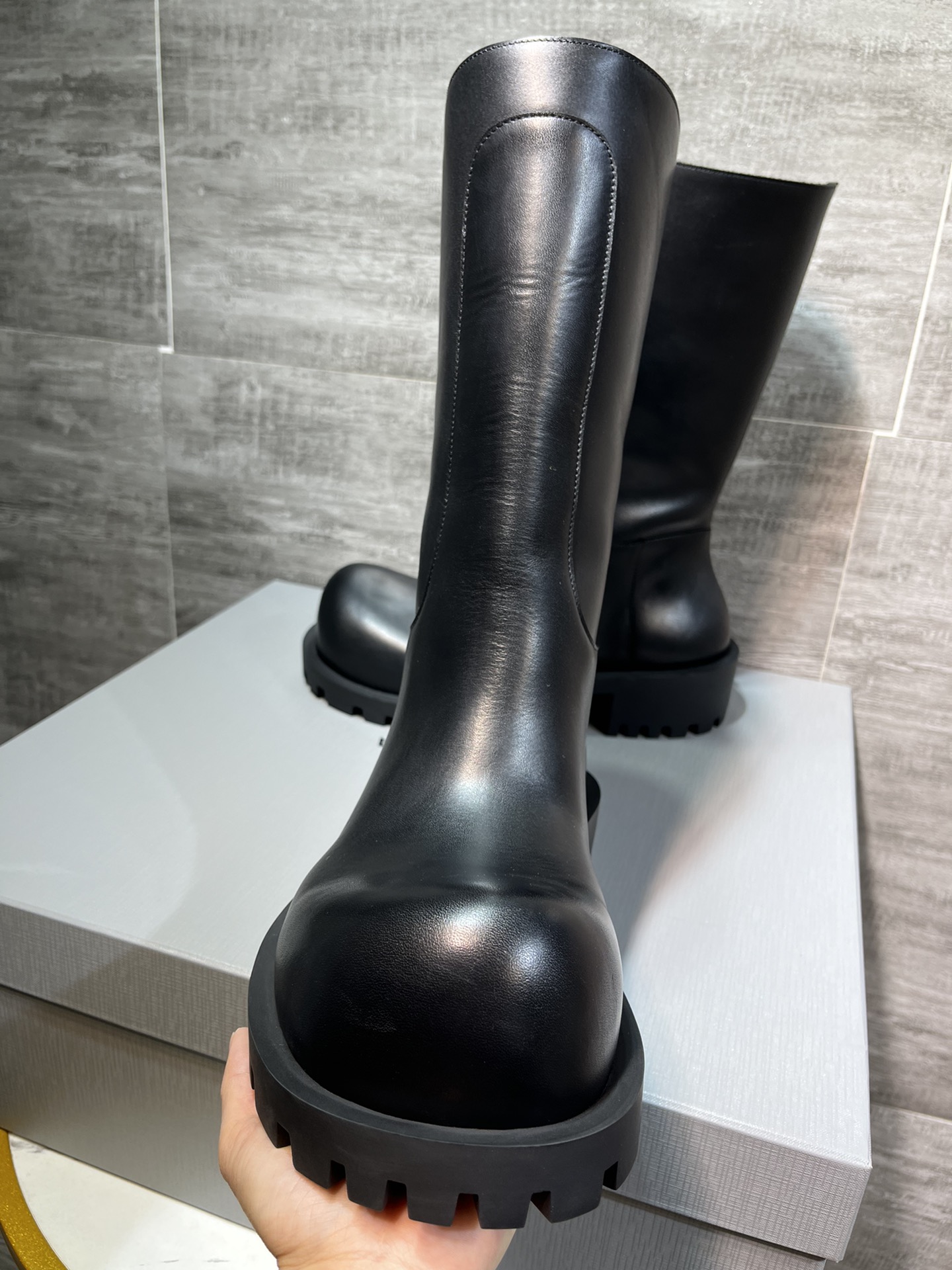 Balenciaga Male Boots Cow Leather Black M-l