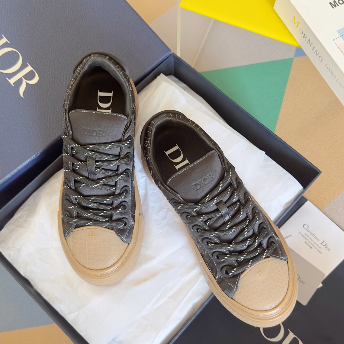 Dior Male Board Shoes Black Breathable M-l-s