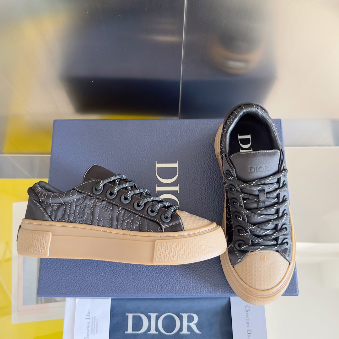 Dior Male Board Shoes Black Breathable M-l-s