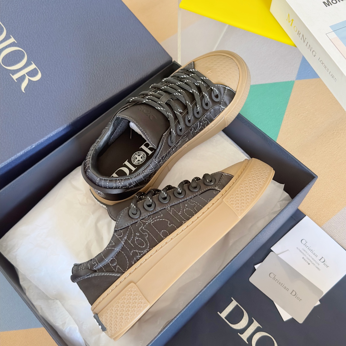 Dior Male Board Shoes Black Breathable M-l-s
