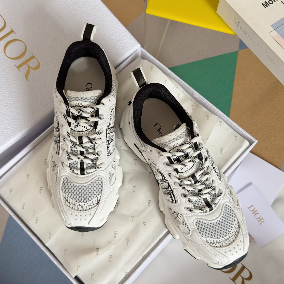 Dior Couple Sneakers Black Breathable M-s
