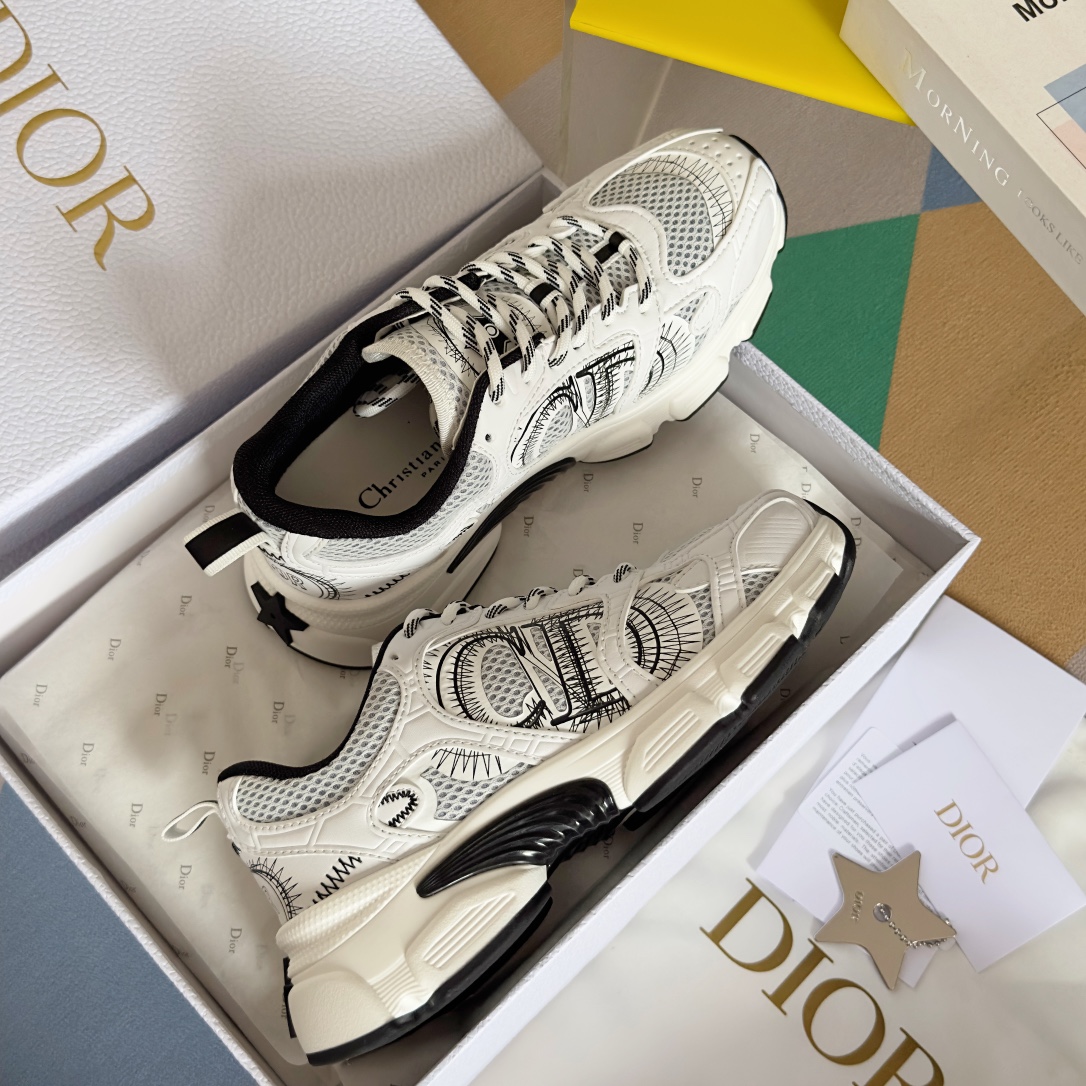 Dior Couple Sneakers Black Breathable M-s