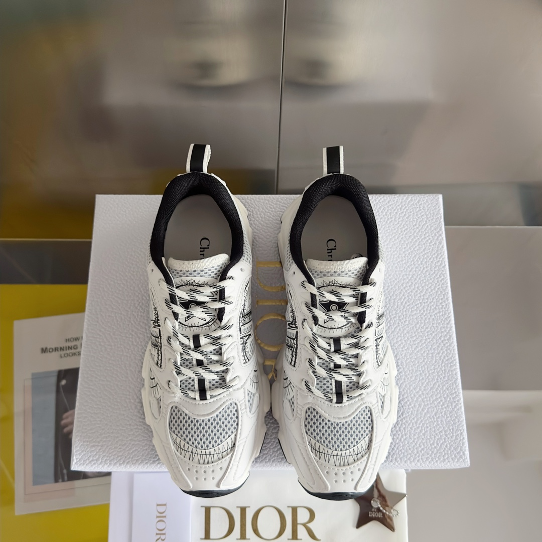 Dior Couple Sneakers Black Breathable M-s