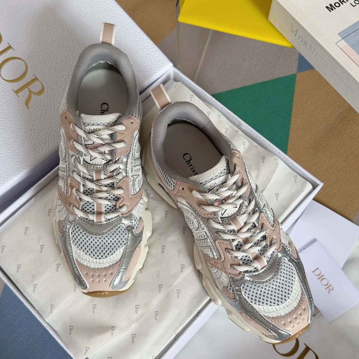 Dior Couple Sneakers Black Breathable M-s