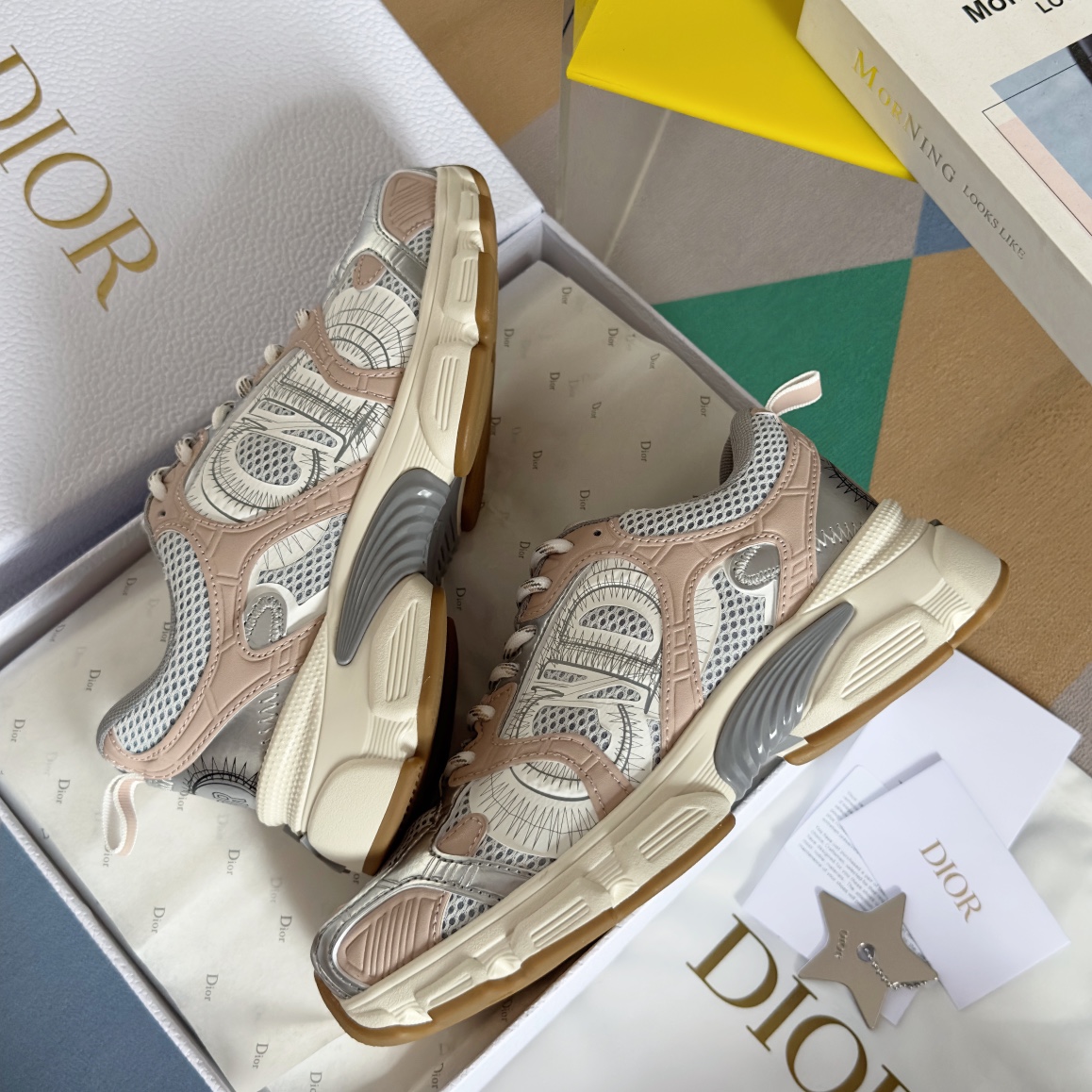 Dior Couple Sneakers Black Breathable M-s