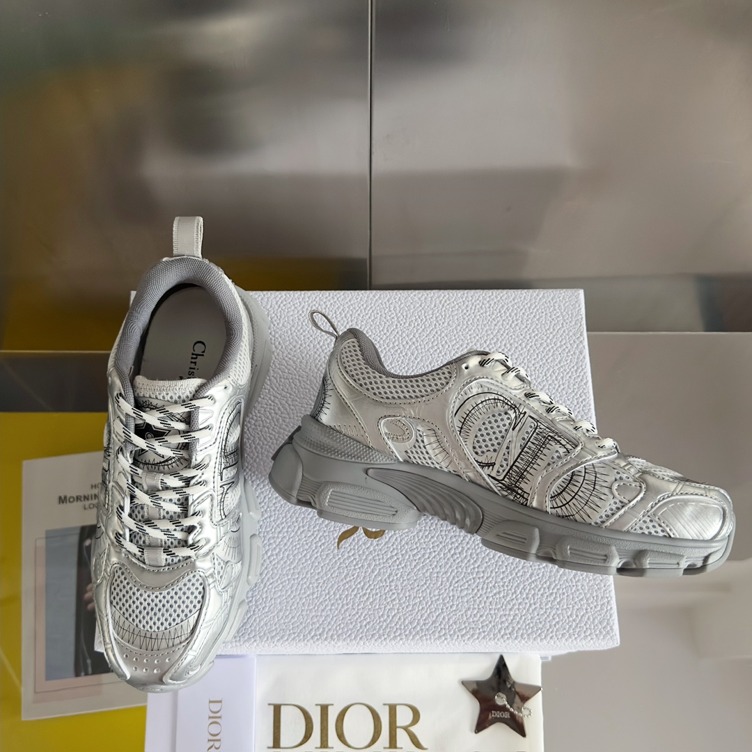Dior Couple Sneakers Black Breathable M-s