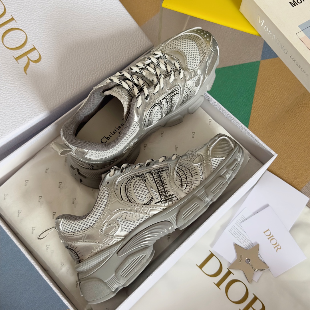 Dior Couple Sneakers Black Breathable M-s