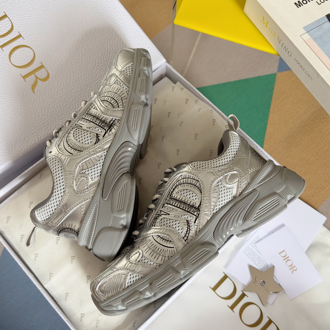 Dior Couple Sneakers Black Breathable M-s
