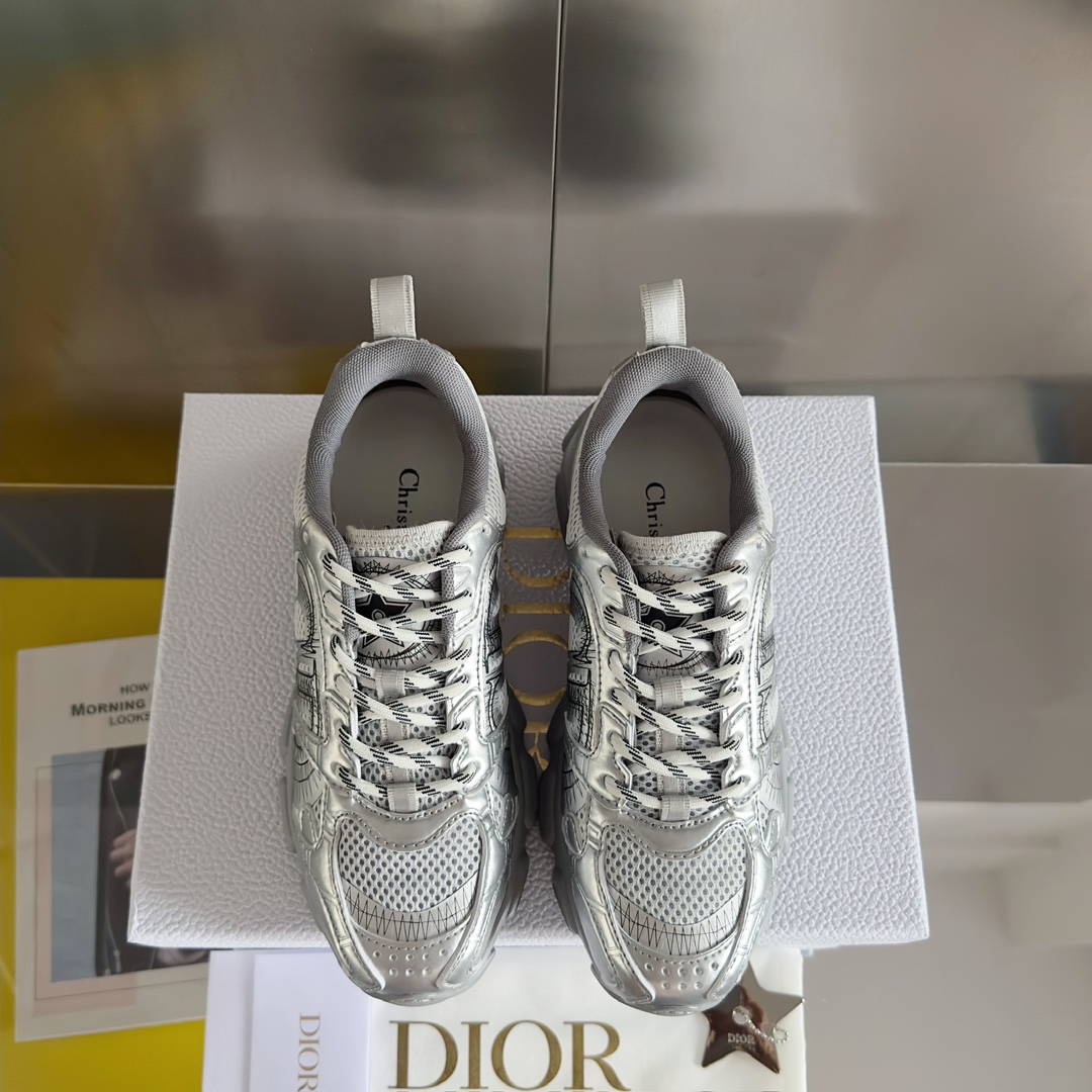 Dior Couple Sneakers Black Breathable M-s