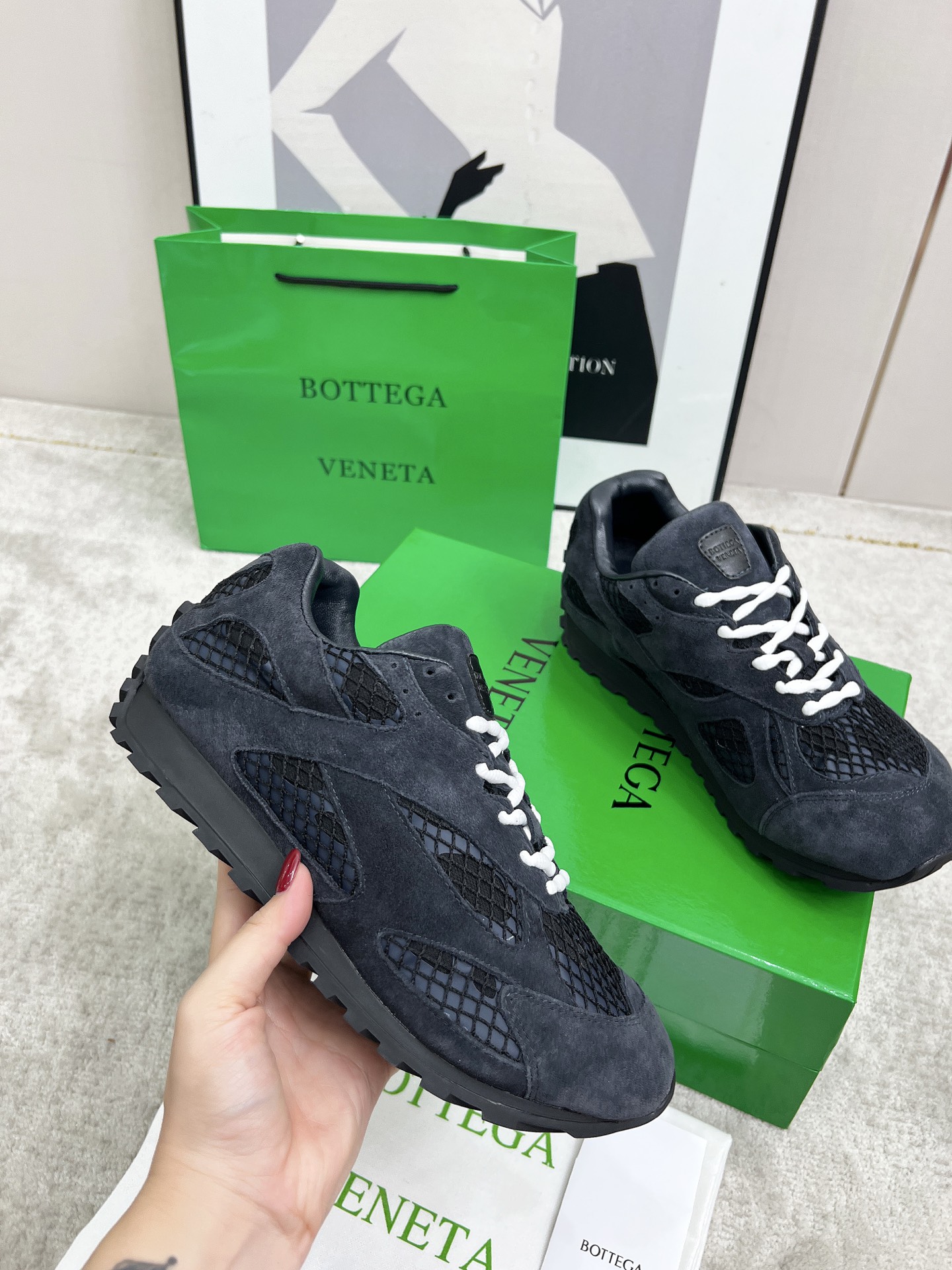 Bottega Veneta Male Sneakers Mesh 45-s