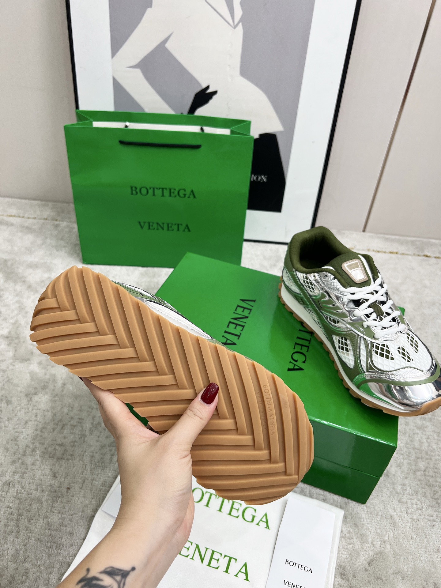 Bottega Veneta Male Sneakers Mesh 45-s