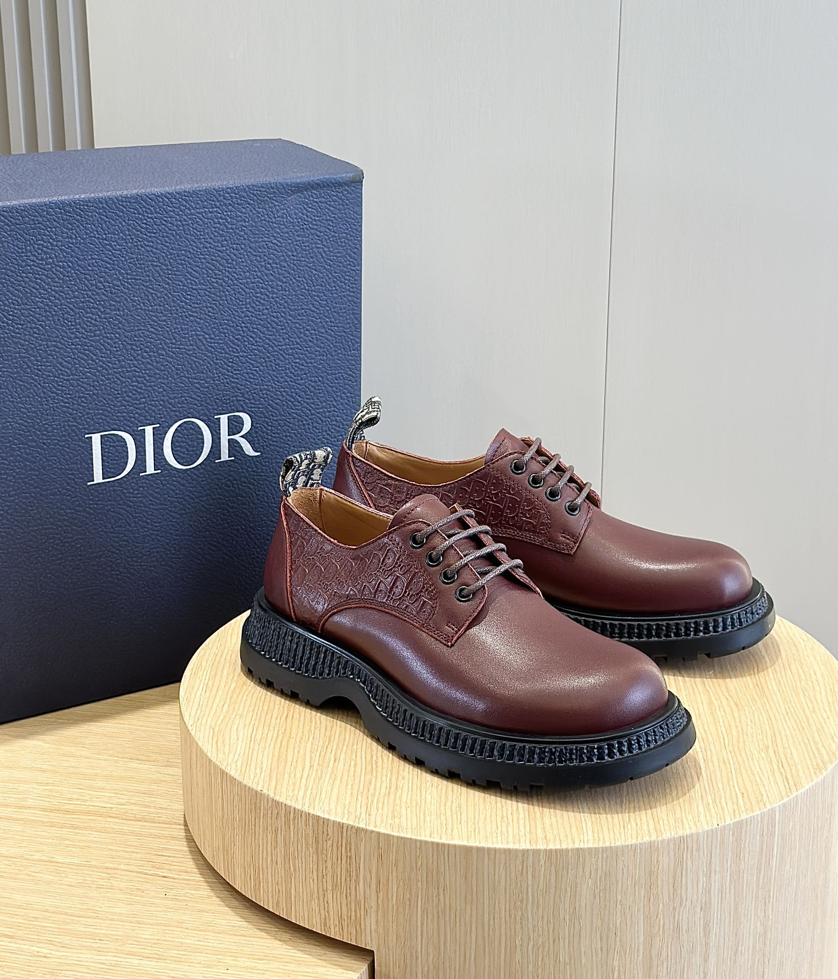 Dior Male Leather Shoes Cow Leather Brown L-s