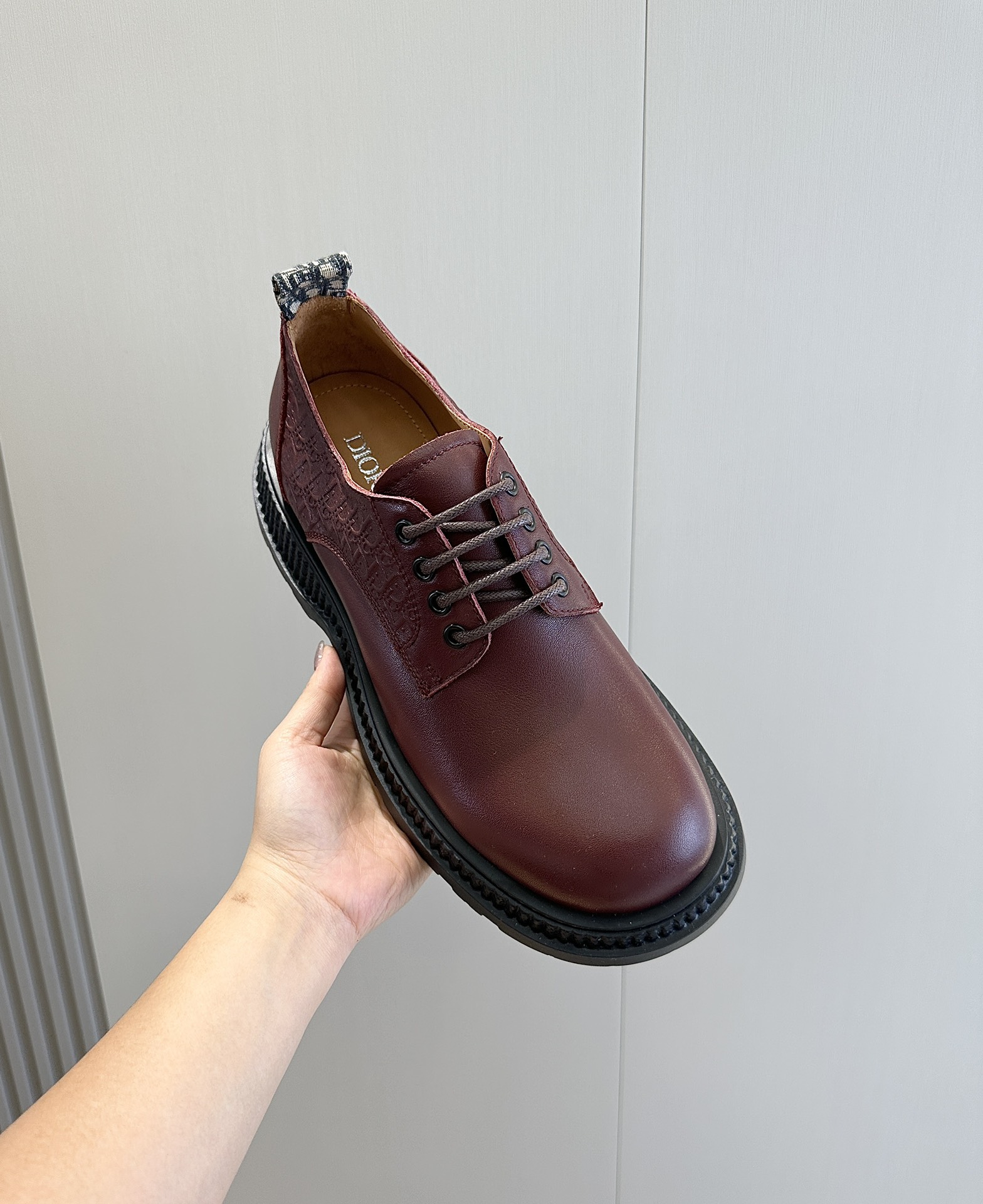 Dior Male Leather Shoes Cow Leather Brown L-s