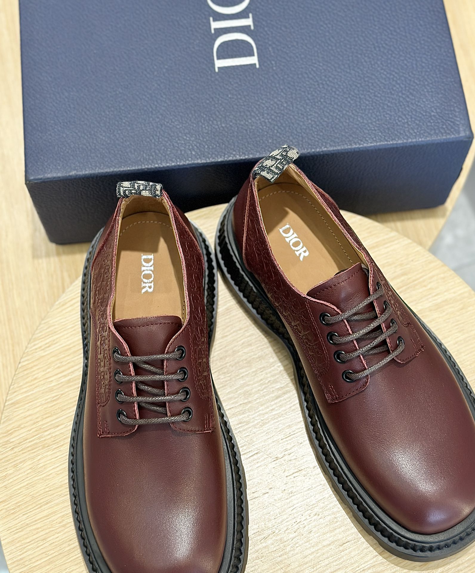 Dior Male Leather Shoes Cow Leather Brown L-s