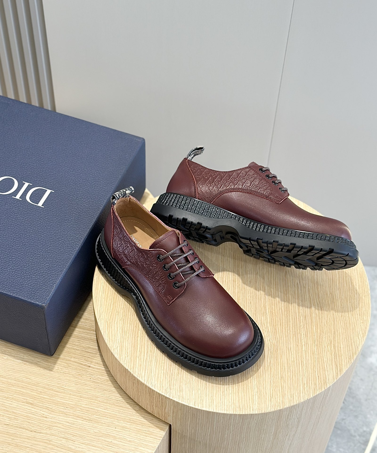 Dior Male Leather Shoes Cow Leather Brown L-s