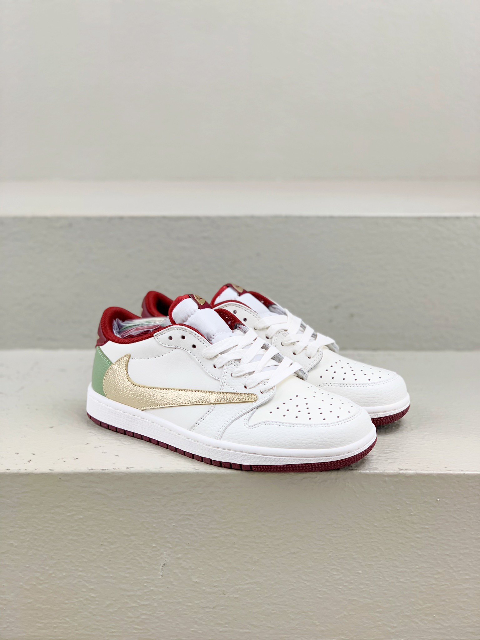 Dior Jordan Nike Male Leather Shoes Red M-l-s