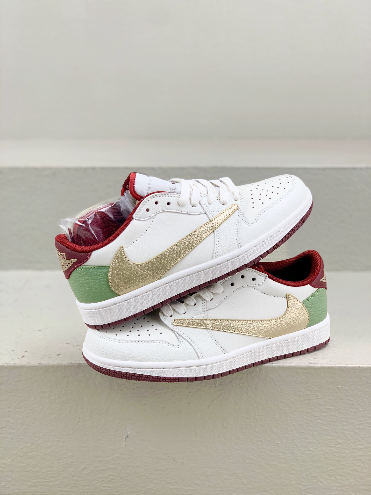 Dior Jordan Nike Male Leather Shoes Red M-l-s