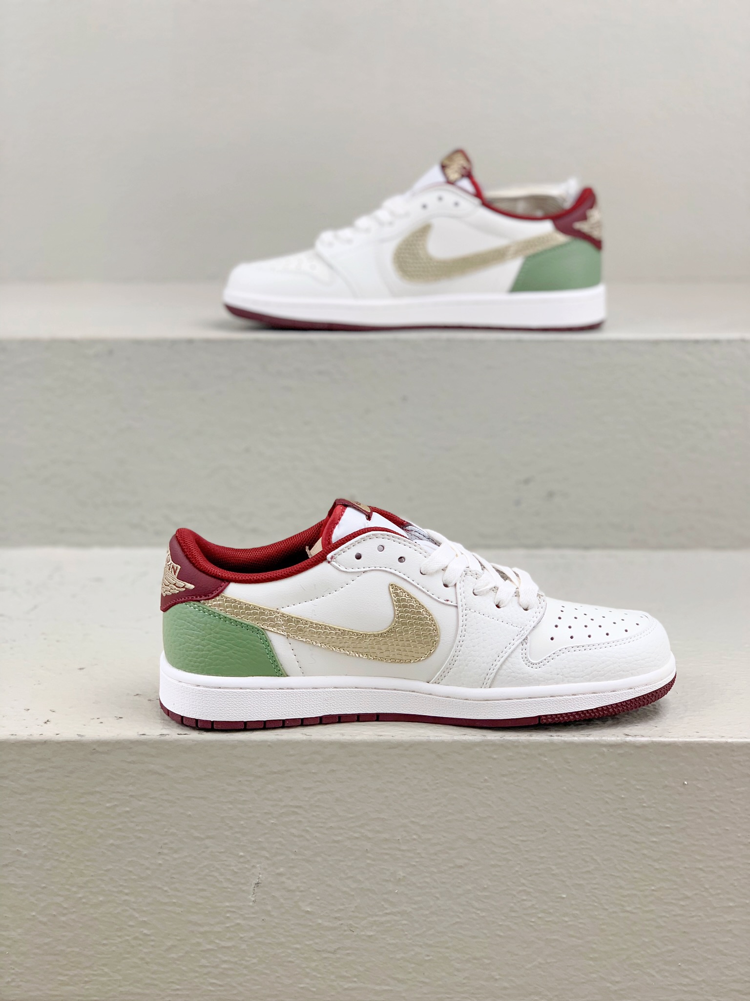 Dior Jordan Nike Male Leather Shoes Red M-l-s