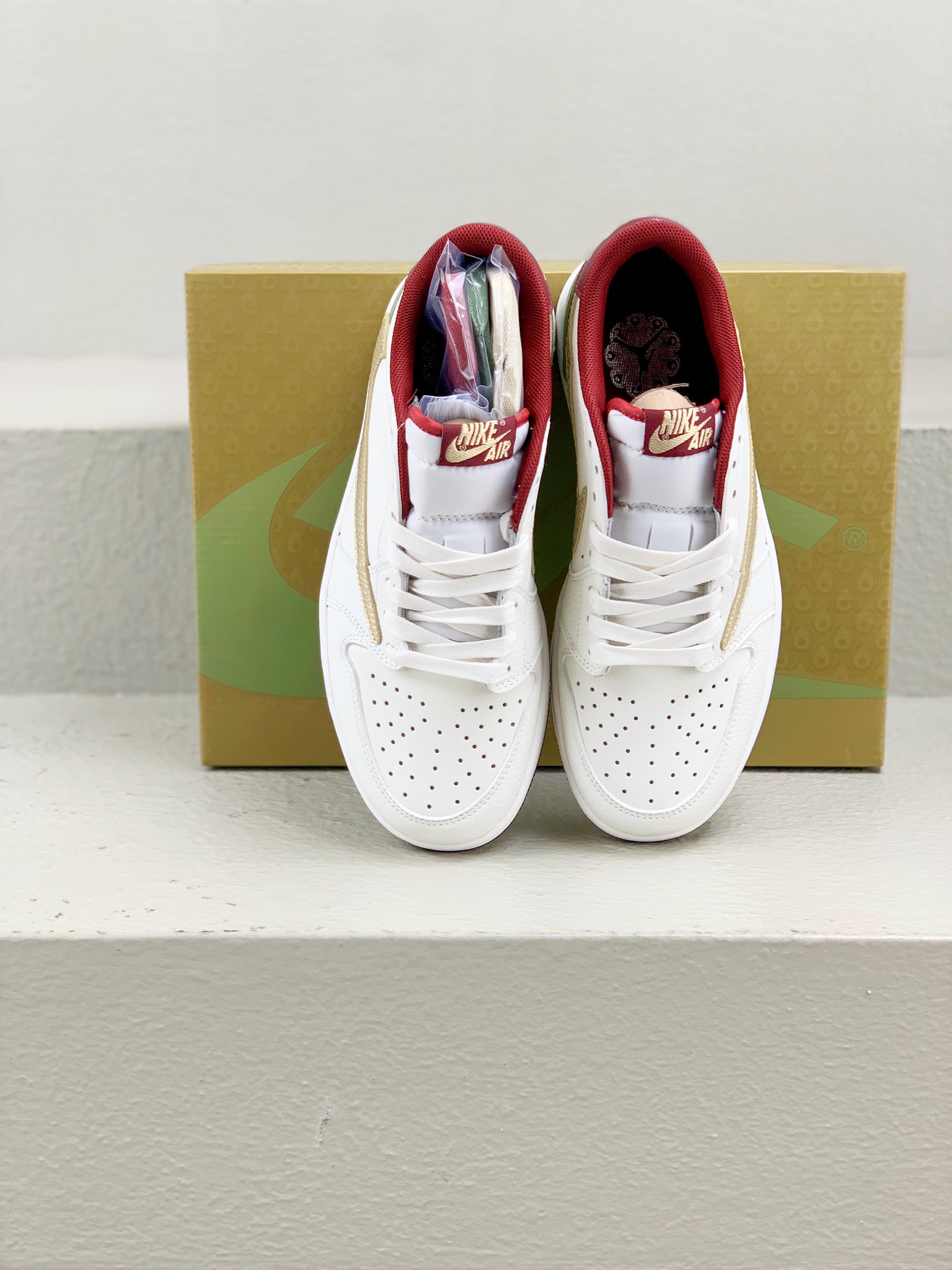 Dior Jordan Nike Male Leather Shoes Red M-l-s