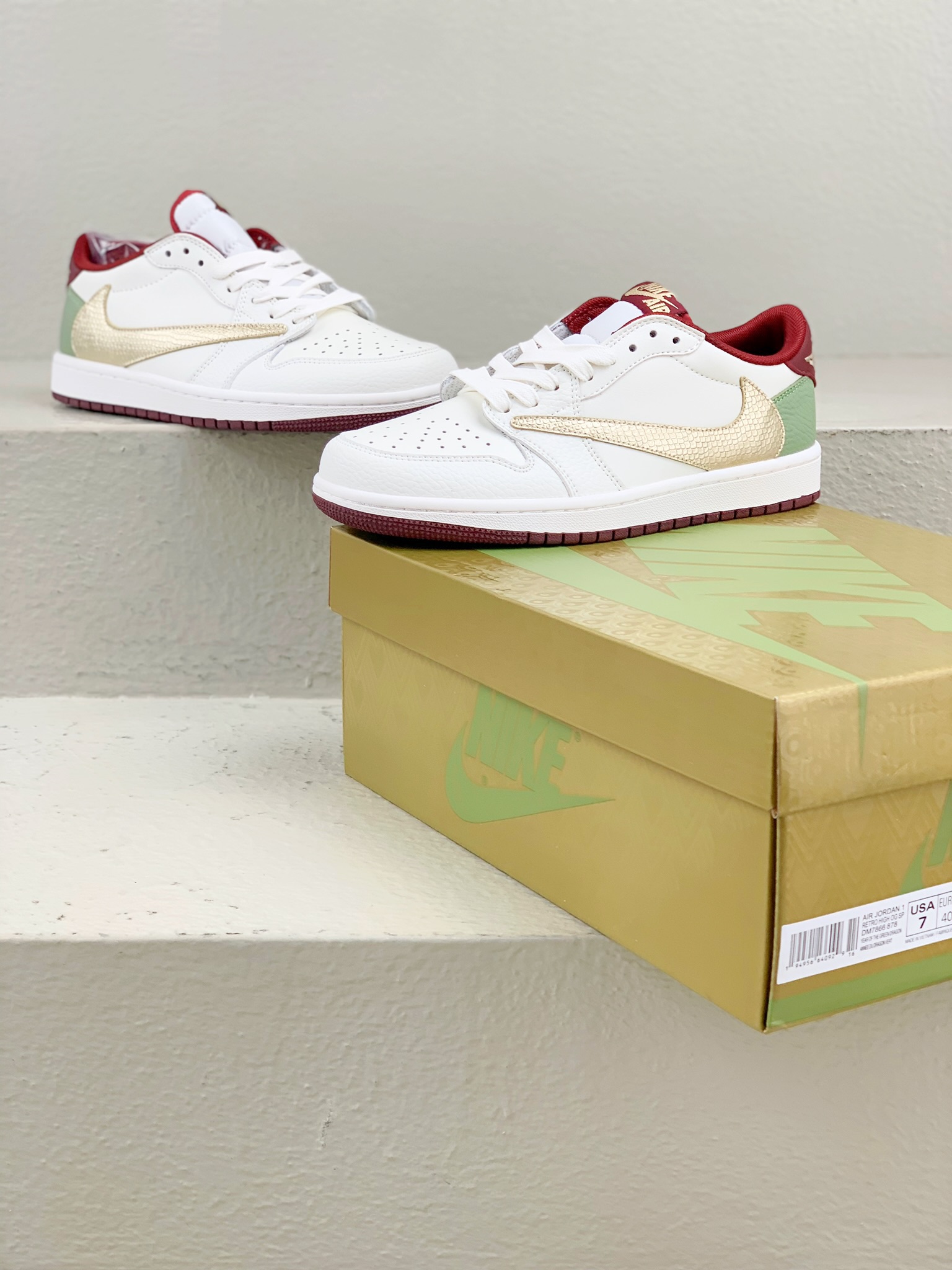 Dior Jordan Nike Male Leather Shoes Red M-l-s